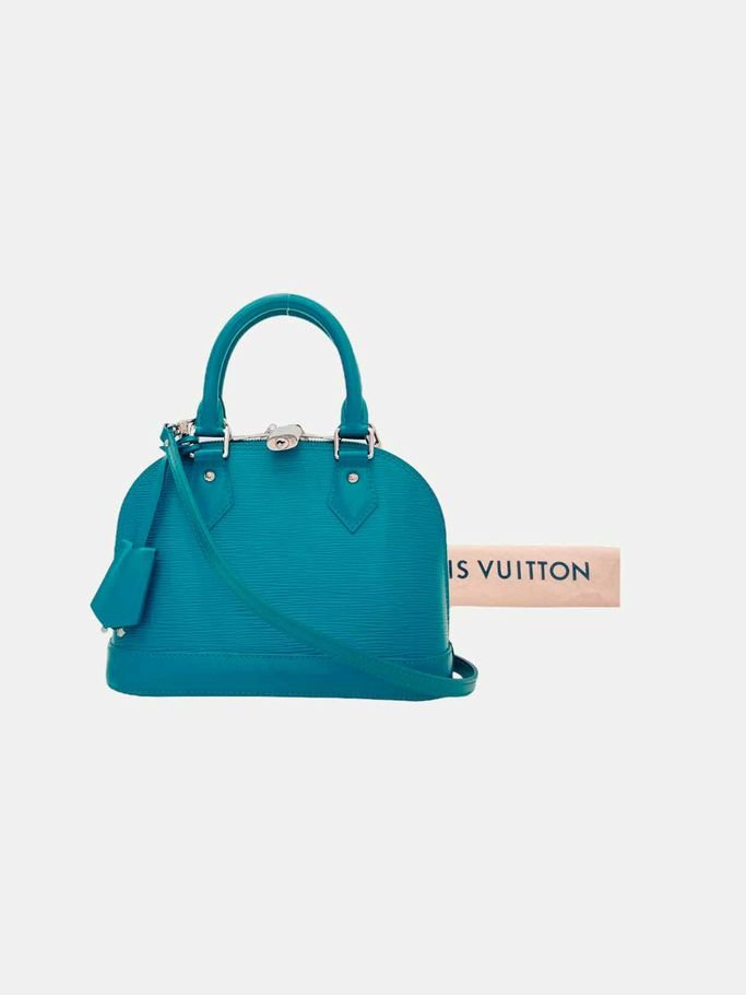 Pre - loved LOUIS VUITTON Alma BB Blue Shoulder Bag at Reems Closet