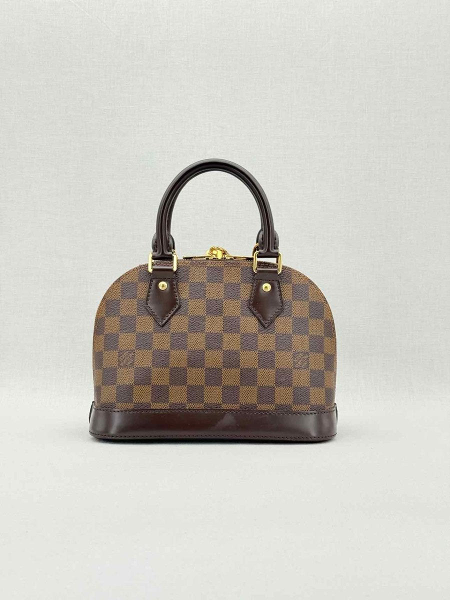 Pre - loved LOUIS VUITTON Alma Brown Damier Ebene Top Handle at Reems Closet