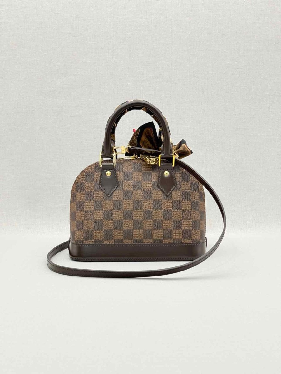 Pre - loved LOUIS VUITTON Alma Brown Damier Ebene Top Handle at Reems Closet
