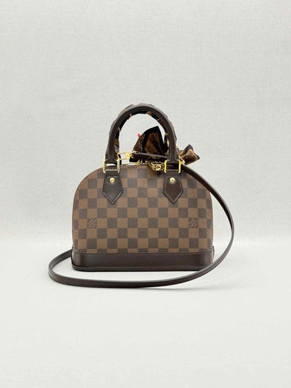 Pre - loved LOUIS VUITTON Alma Brown Damier Ebene Top Handle at Reems Closet