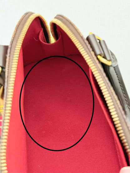 Pre - loved LOUIS VUITTON Alma Brown Damier Ebene Top Handle at Reems Closet
