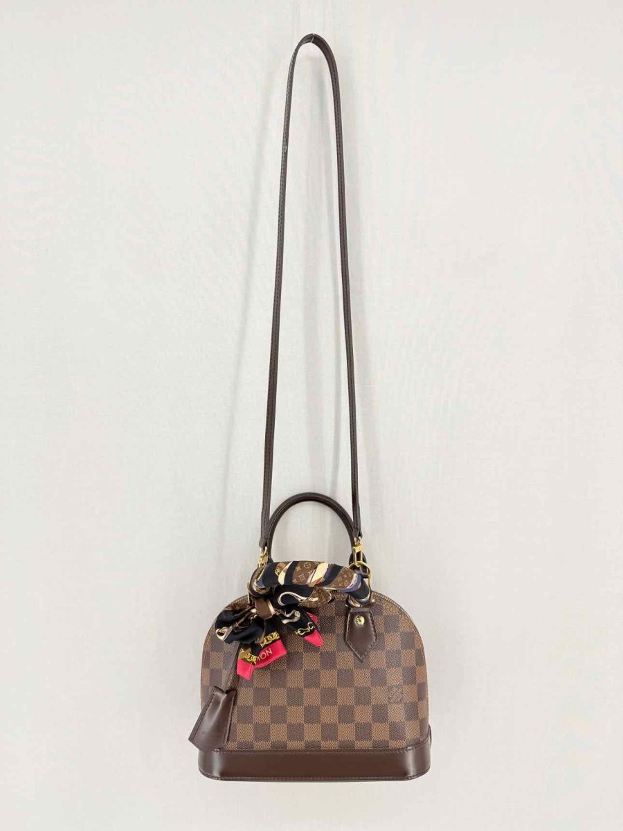 Pre - loved LOUIS VUITTON Alma Brown Damier Ebene Top Handle at Reems Closet
