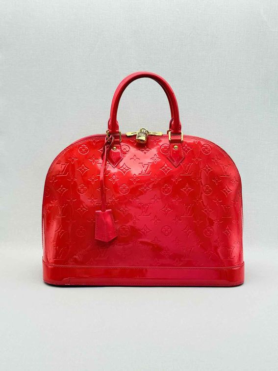 Pre-loved LOUIS VUITTON Alma Red Monogram Top Handle at Reems Closet
