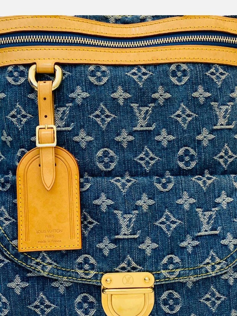 Pre - loved LOUIS VUITTON Baggy Denim Shoulder Bag at Reems Closet