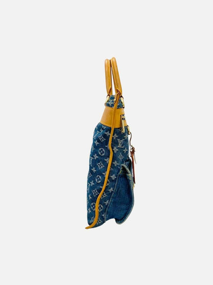 Pre - loved LOUIS VUITTON Baggy Denim Shoulder Bag at Reems Closet