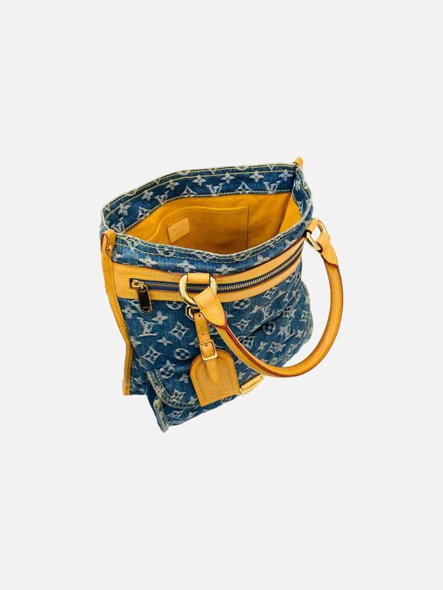 Pre - loved LOUIS VUITTON Baggy Denim Shoulder Bag at Reems Closet