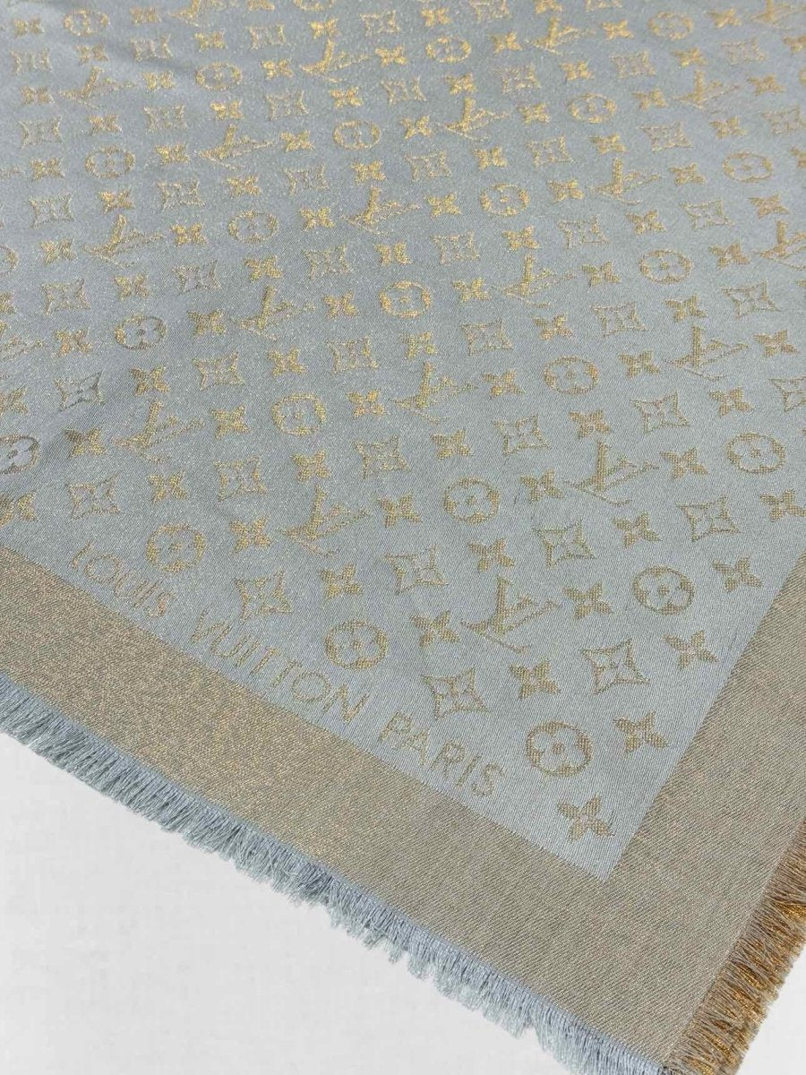 Pre - loved LOUIS VUITTON Beige Fringed Scarf at Reems Closet