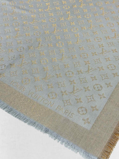 Pre - loved LOUIS VUITTON Beige Fringed Scarf at Reems Closet