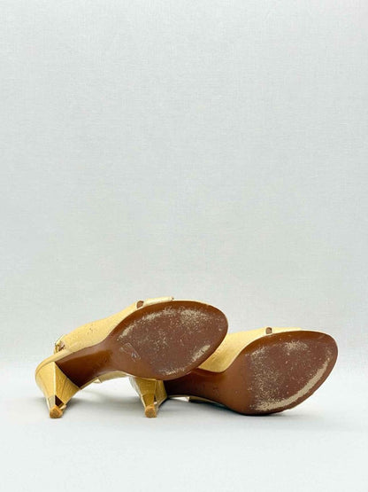 Pre - loved LOUIS VUITTON Beige Monogram Size EU 40 Slingbacks at Reems Closet