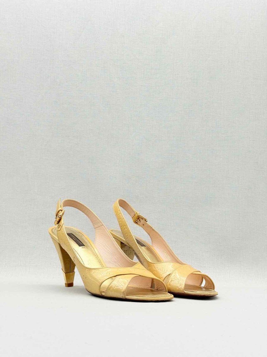 Pre - loved LOUIS VUITTON Beige Monogram Size EU 40 Slingbacks at Reems Closet