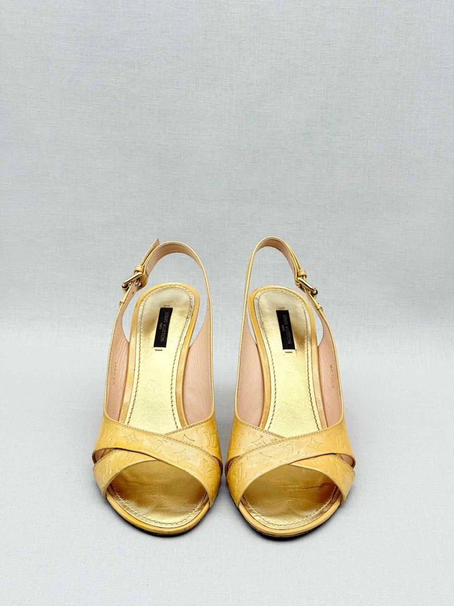 Pre - loved LOUIS VUITTON Beige Monogram Size EU 40 Slingbacks at Reems Closet