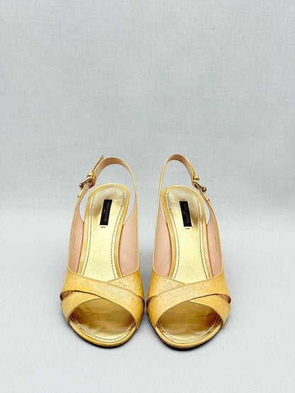 Pre - loved LOUIS VUITTON Beige Monogram Size EU 40 Slingbacks at Reems Closet