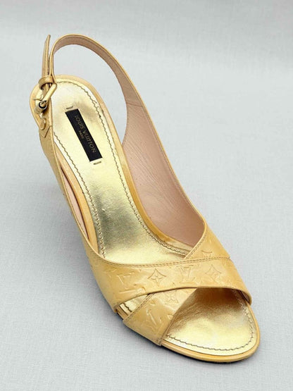 Pre - loved LOUIS VUITTON Beige Monogram Size EU 40 Slingbacks at Reems Closet