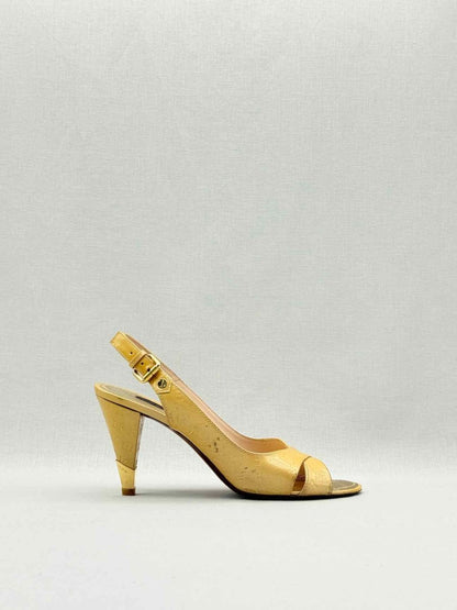 Pre - loved LOUIS VUITTON Beige Monogram Size EU 40 Slingbacks at Reems Closet