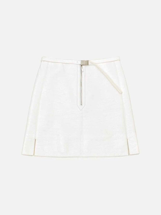 Pre - loved LOUIS VUITTON Belted White Skirt at Reems Closet