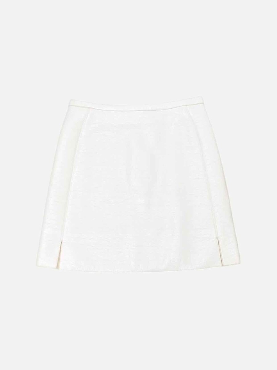 Pre - loved LOUIS VUITTON Belted White Skirt at Reems Closet