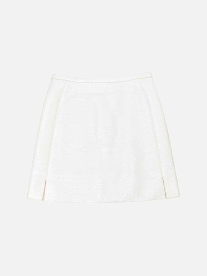 Pre - loved LOUIS VUITTON Belted White Skirt at Reems Closet