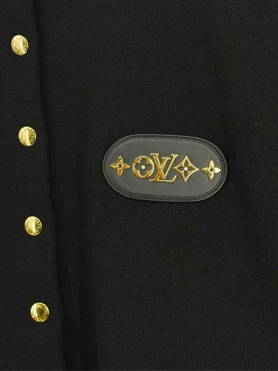 Pre - loved LOUIS VUITTON Black Logo Patch Size US 2 Cardigan at Reems Closet