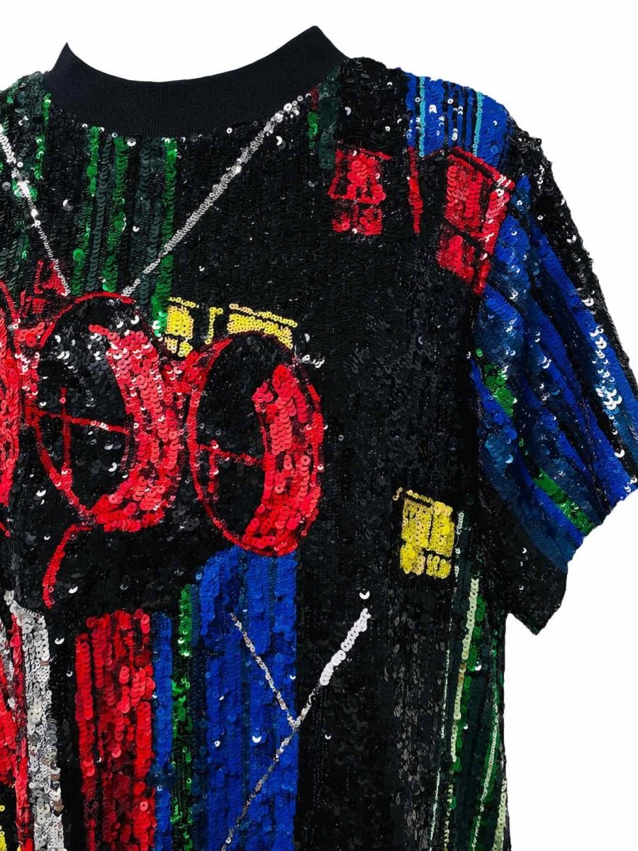 Pre - loved LOUIS VUITTON Black Multicolor Size US 6 Short Dress at Reems Closet