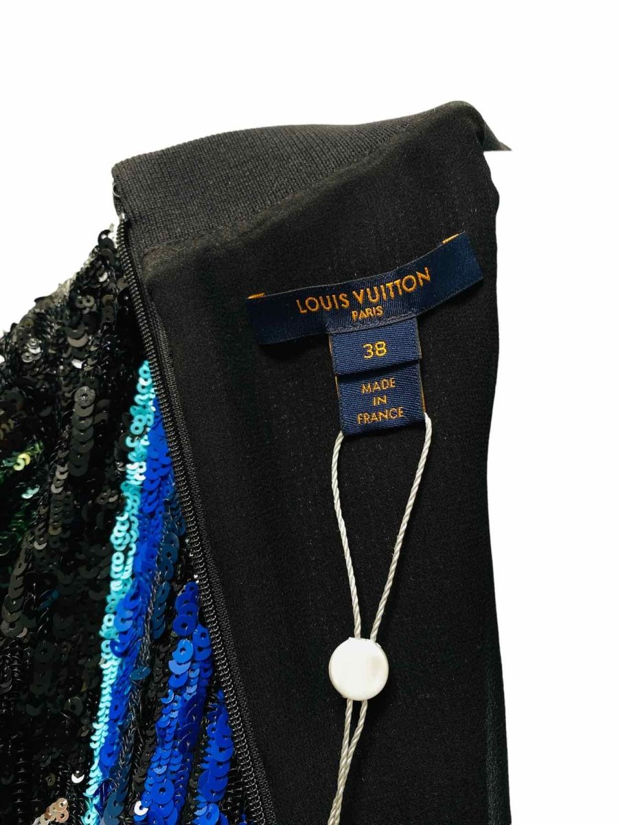 Pre - loved LOUIS VUITTON Black Multicolor Size US 6 Short Dress at Reems Closet