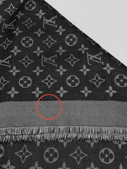 Pre-loved LOUIS VUITTON Black & Silver Monogram Shawl at Reems Closet
