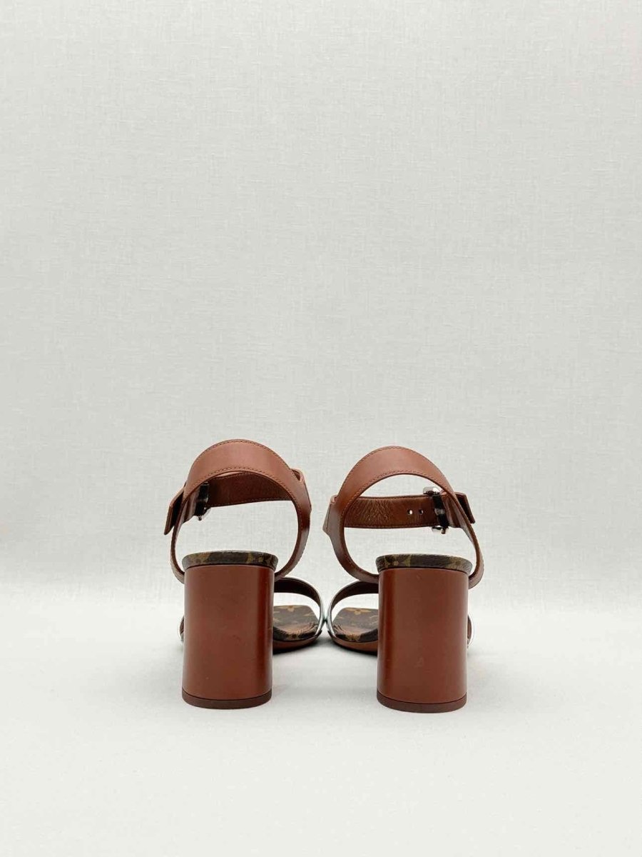 Pre-loved LOUIS VUITTON Bloom Monogram Size EU 39 Heeled Sandals at Reems Closet