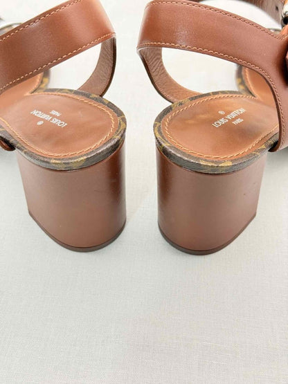 Pre-loved LOUIS VUITTON Bloom Monogram Size EU 39 Heeled Sandals at Reems Closet