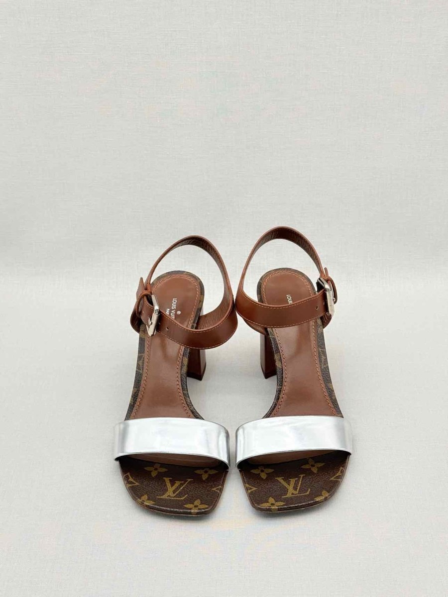 Pre-loved LOUIS VUITTON Bloom Monogram Size EU 39 Heeled Sandals at Reems Closet