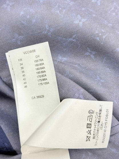 Pre-loved LOUIS VUITTON Blue Monogram Size US 6 Shirt at Reems Closet