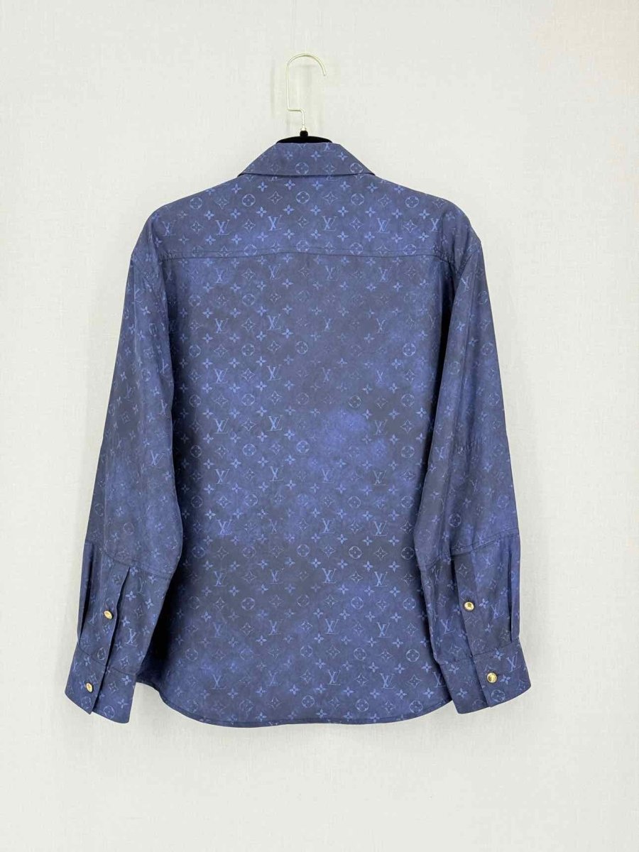 Pre-loved LOUIS VUITTON Blue Monogram Size US 6 Shirt at Reems Closet