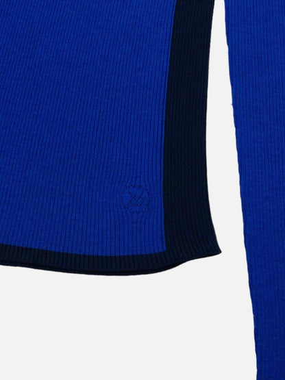 Pre-loved LOUIS VUITTON Blue w/ Black Ribbed Jumper from Reems Closet