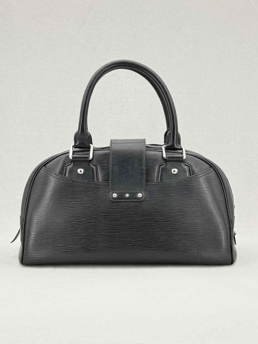 Pre - loved LOUIS VUITTON Bowling Montaigne Black Top Handle at Reems Closet