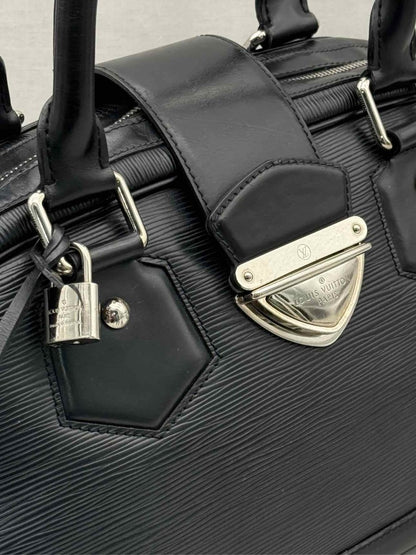 Pre - loved LOUIS VUITTON Bowling Montaigne Black Top Handle at Reems Closet