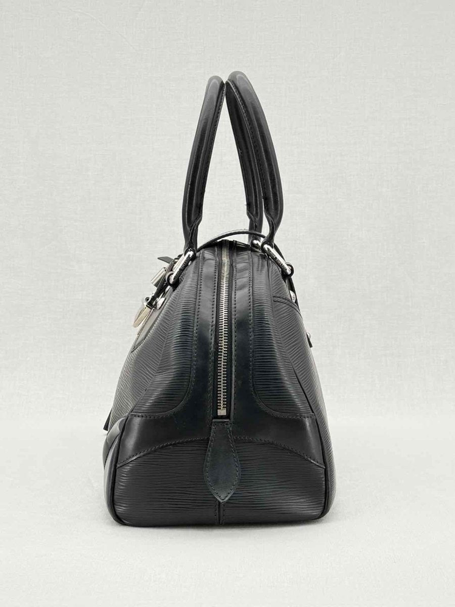 Pre - loved LOUIS VUITTON Bowling Montaigne Black Top Handle at Reems Closet