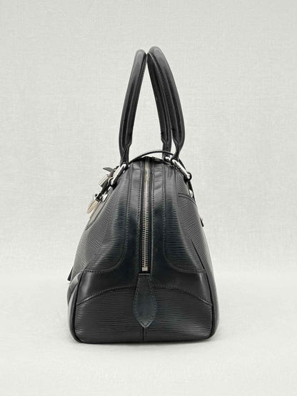 Pre - loved LOUIS VUITTON Bowling Montaigne Black Top Handle at Reems Closet