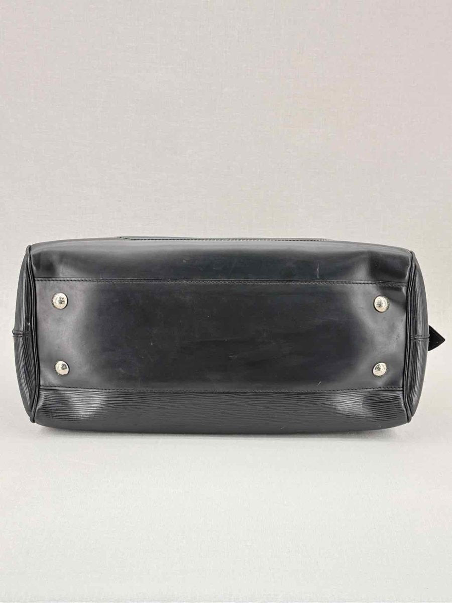 Pre - loved LOUIS VUITTON Bowling Montaigne Black Top Handle at Reems Closet