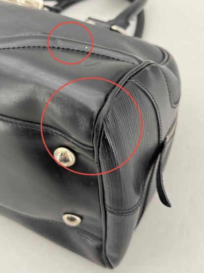 Pre - loved LOUIS VUITTON Bowling Montaigne Black Top Handle at Reems Closet