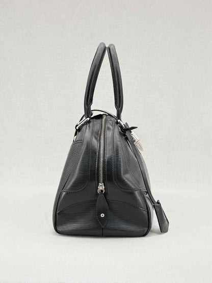 Pre - loved LOUIS VUITTON Bowling Montaigne Black Top Handle at Reems Closet
