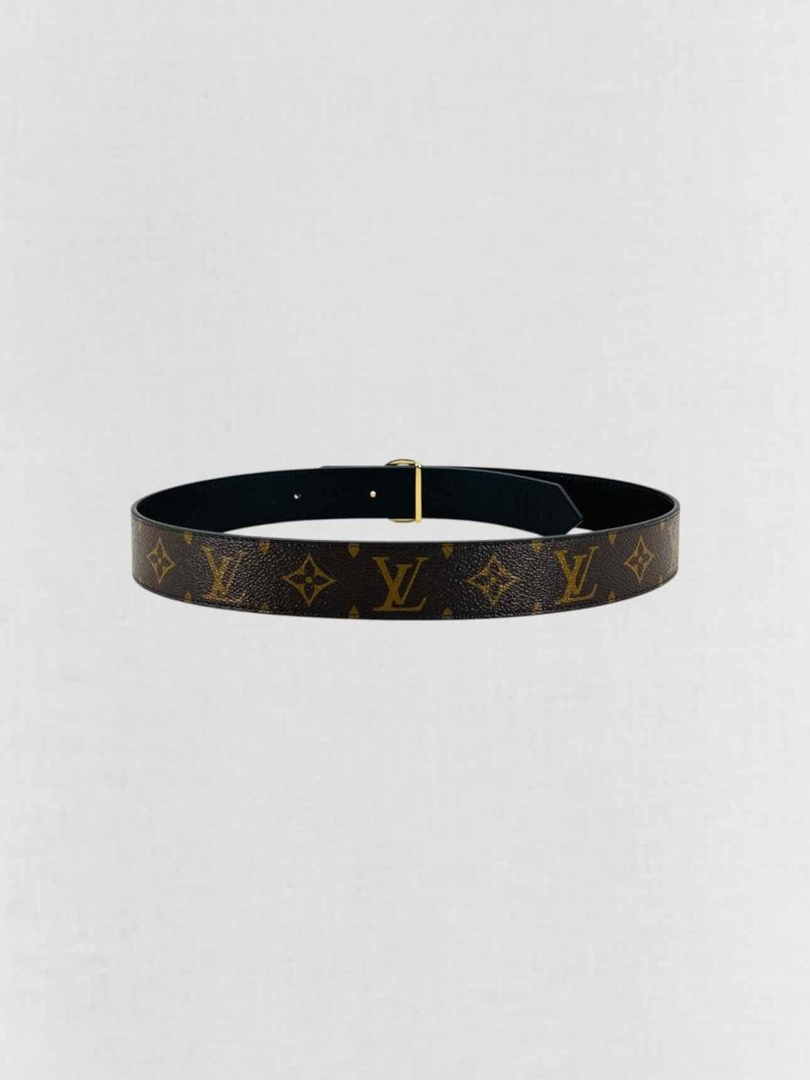Pre - loved LOUIS VUITTON Brown & Black Monogram Belt at Reems Closet