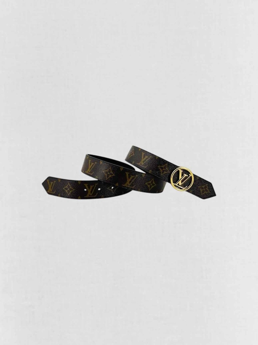 Pre - loved LOUIS VUITTON Brown & Black Monogram Belt at Reems Closet
