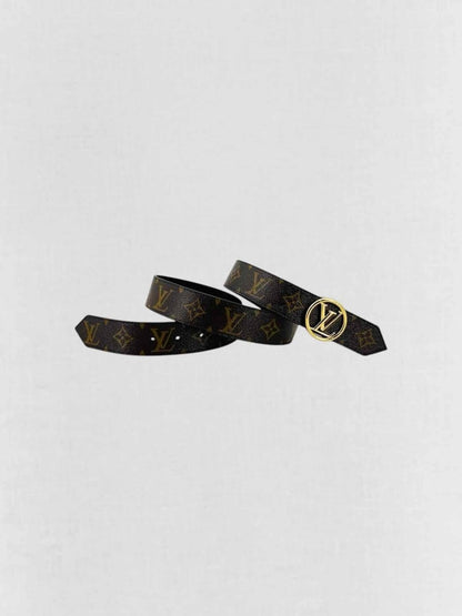 Pre - loved LOUIS VUITTON Brown & Black Monogram Belt at Reems Closet