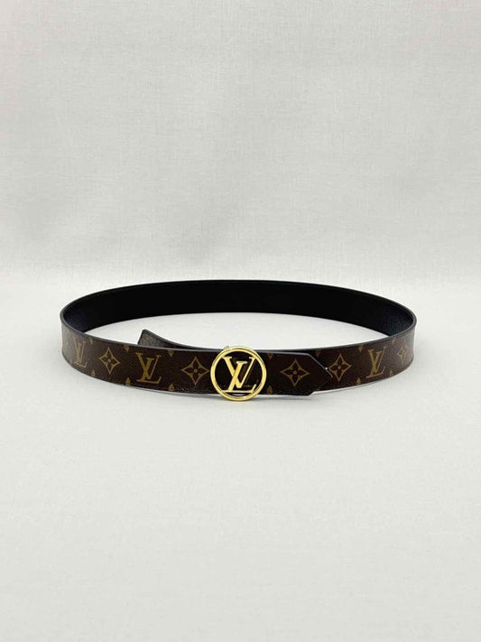 Pre - loved LOUIS VUITTON Brown & Black Monogram Belt at Reems Closet