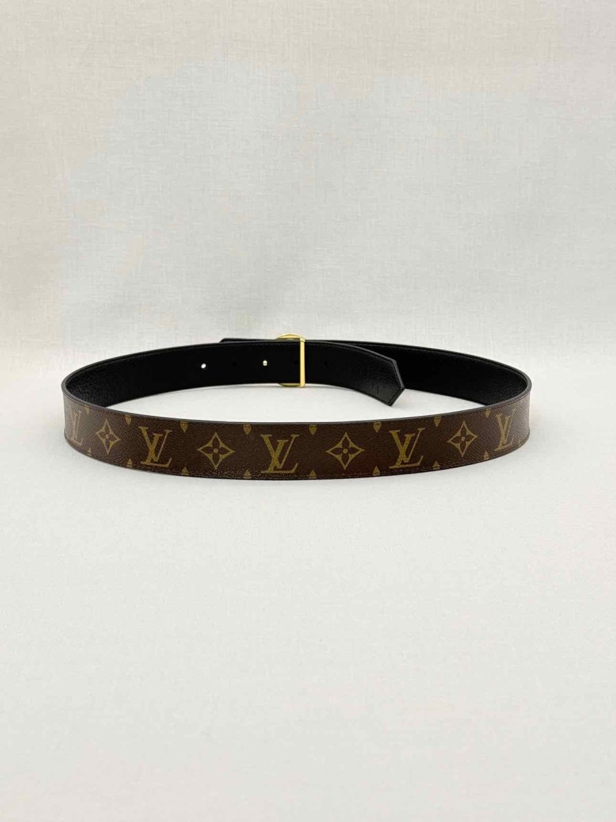 Pre - loved LOUIS VUITTON Brown & Black Monogram Belt at Reems Closet