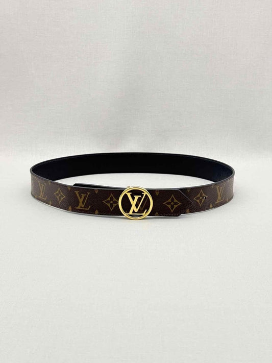 Pre-loved LOUIS VUITTON Brown & Black Monogram Belt at Reems Closet