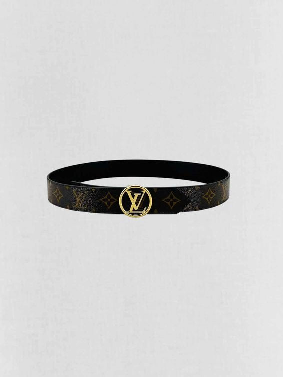 Pre - loved LOUIS VUITTON Brown & Black Monogram Belt at Reems Closet