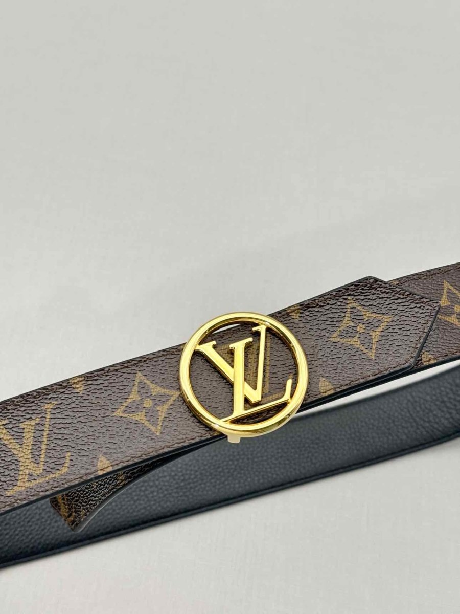 Pre - loved LOUIS VUITTON Brown & Black Monogram Belt at Reems Closet
