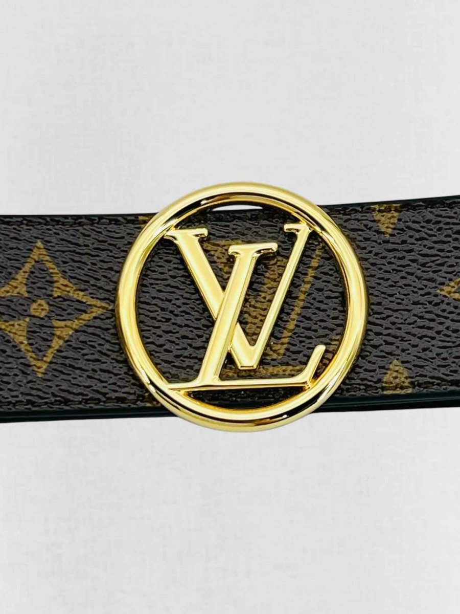 Pre - loved LOUIS VUITTON Brown & Black Monogram Belt at Reems Closet