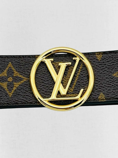Pre - loved LOUIS VUITTON Brown & Black Monogram Belt at Reems Closet