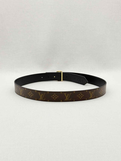Pre-loved LOUIS VUITTON Brown & Black Monogram Belt at Reems Closet