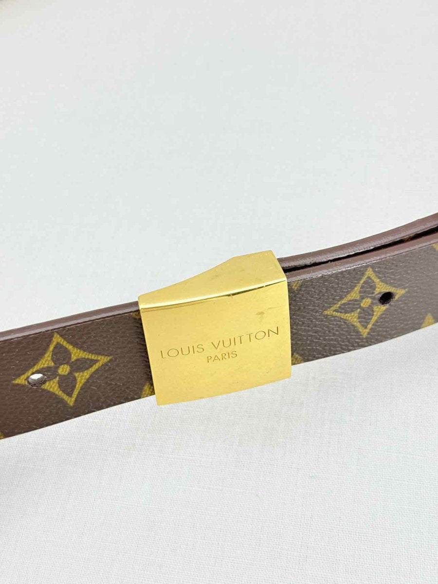 Pre - loved LOUIS VUITTON Brown Monogram Belt at Reems Closet